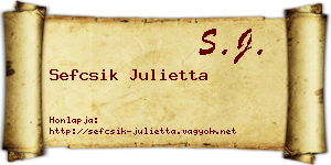 Sefcsik Julietta névjegykártya